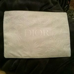 Dior white velvet cosmetic bag